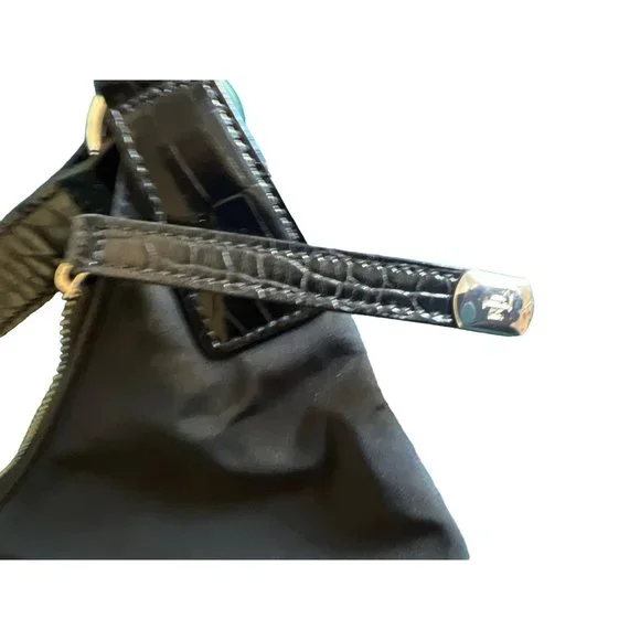 RL RALPH LAUREN Black Nylon Hobo Tote Bag - Picture 7 of 14